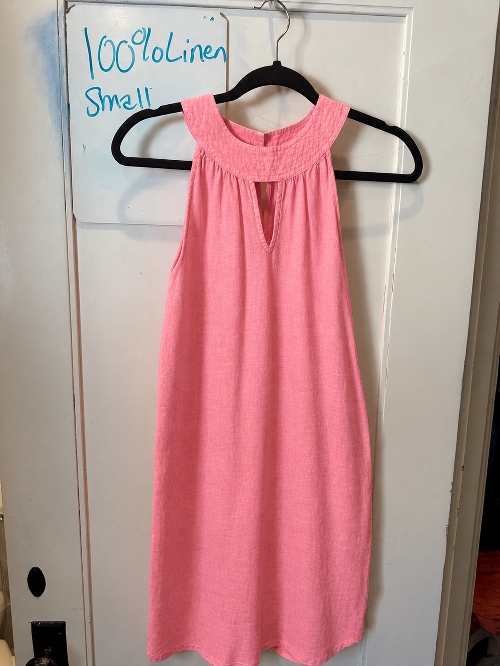 100% Linen C&C California Pink Halter Tank Top